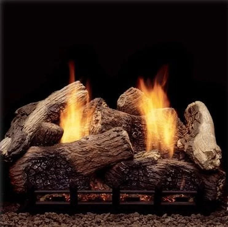 Monessen Logs Berkley Natural 37,000 Burner Remote 24" Gas Ventless Oak Gas Blaze with BTU Ready Natural