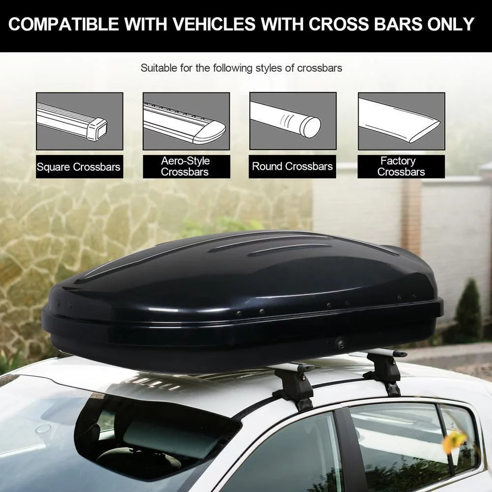 Box w/ Dual-Side Opening, Ft. Luggage Rooftop Keys, Carrier Cu. Cargo 8.83 Black