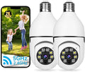 Motion Cameras Light 360° Hz Security exterior 2K Detection Cameras 2.4/5G Home 2pc- Bulb for