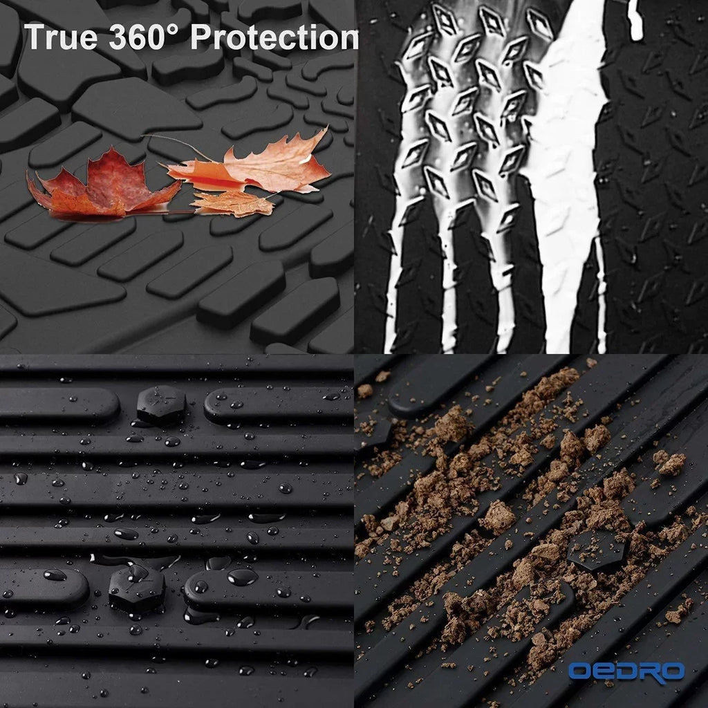 Crew Rear Ledkingdomus for F150 Floor 2024 Front TPE Mats 3-Piece All-climate Cab Rubber Super Set and 2015-2023
