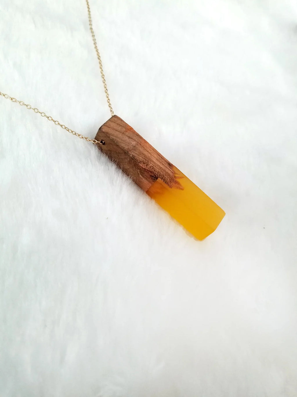 Wooden Gift | Bar Resin for Blue Boutique Wood Vertical Box Necklace Anniversary Inc Pendant Women Yellow