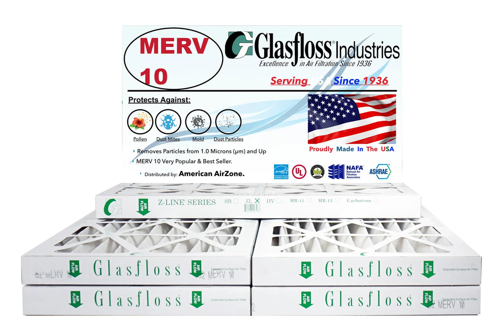 or - (Pack - Air Filter 10 Filter The - - Filter 6) Home 14x36x2 Furnace Air - Pleated or - Glasfloss HVAC In of AC USA. Made Office MERV 2" Air