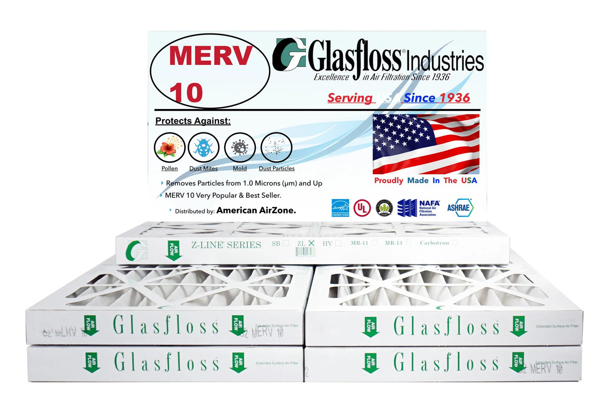 or - (Pack - Air Filter 10 Filter The - - Filter 6) Home 14x36x2 Furnace Air - Pleated or - Glasfloss HVAC In of AC USA. Made Office MERV 2" Air