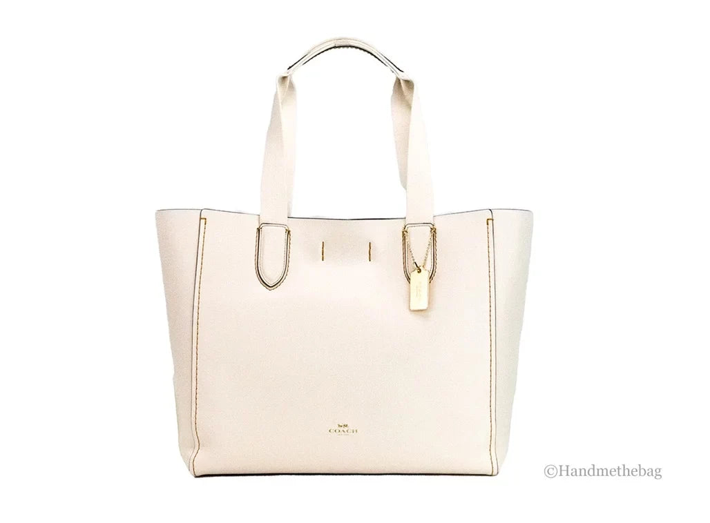 Coach Leather Derby Pebbled Bag Shoulder Purse Chalk (58660) Tote Handbag