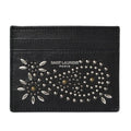 Pattern Saint YSL / 375949 LAURENT Laurent SAINT (Like Card Studs New) Leather Pre-Owned Case Black Paisley