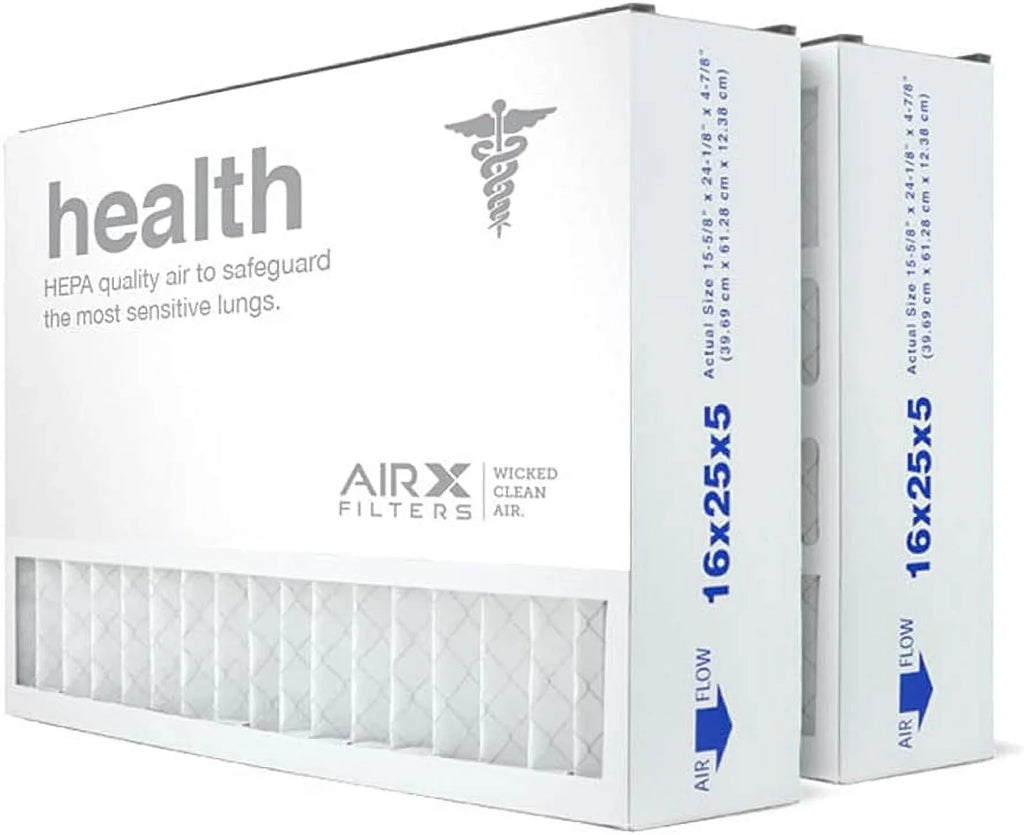 Bear the HVAC Filter USA for in Health 13 Replacement 2-Pack, Air Made Air 16x25x5 229990-105, AC Furnace MERV Trion
