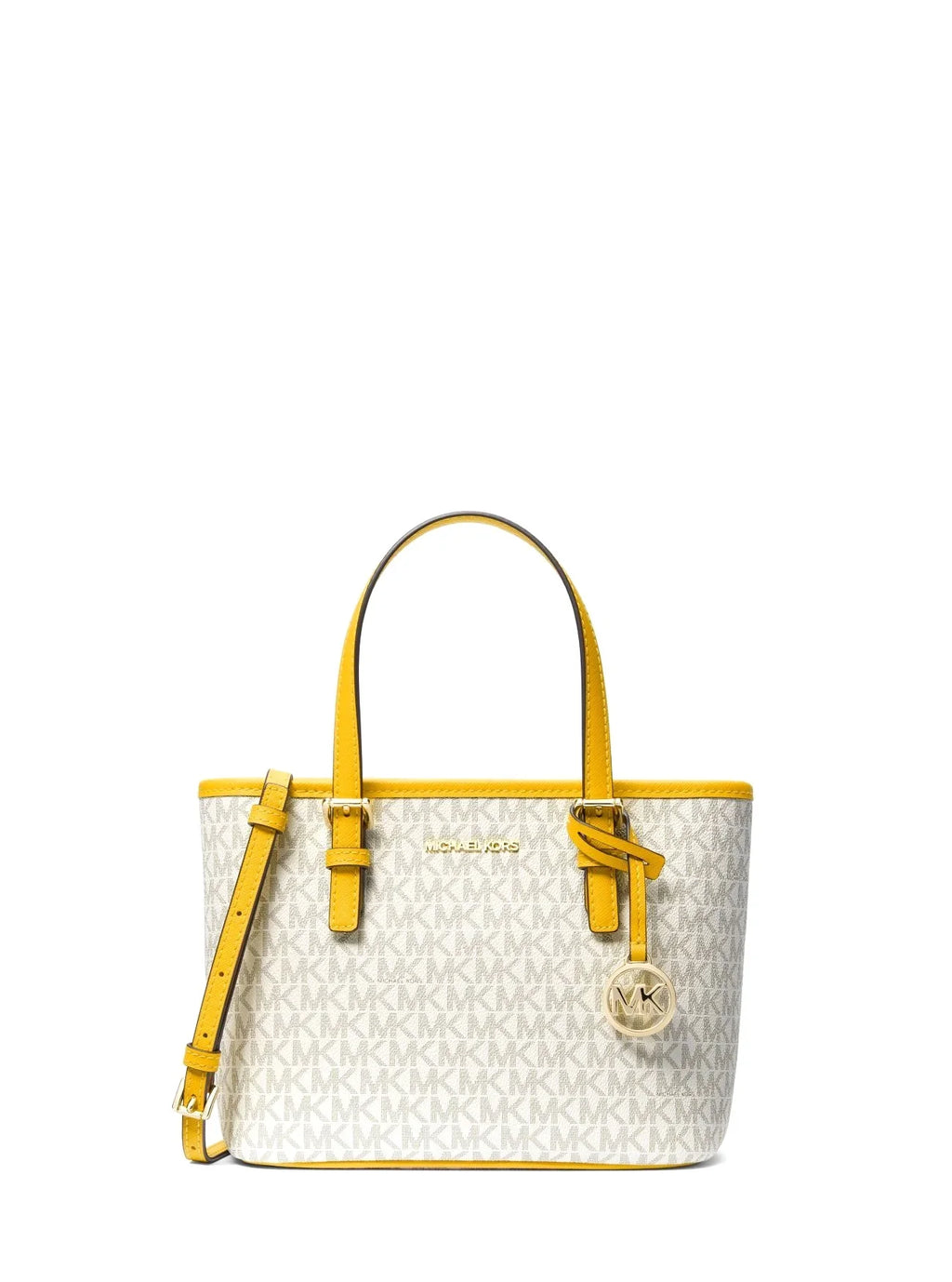 Bag Top-Zip Set Women's Kors Travel Extra-Small (Jasmine Multi) Yellow Logo Jet Michael Tote