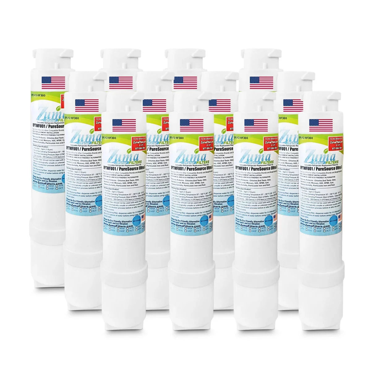 Ice , Compatible , and Made - - 12 FPBS2777RF4 Filter liquid ZUMA with Brand Pack in U.S.A.