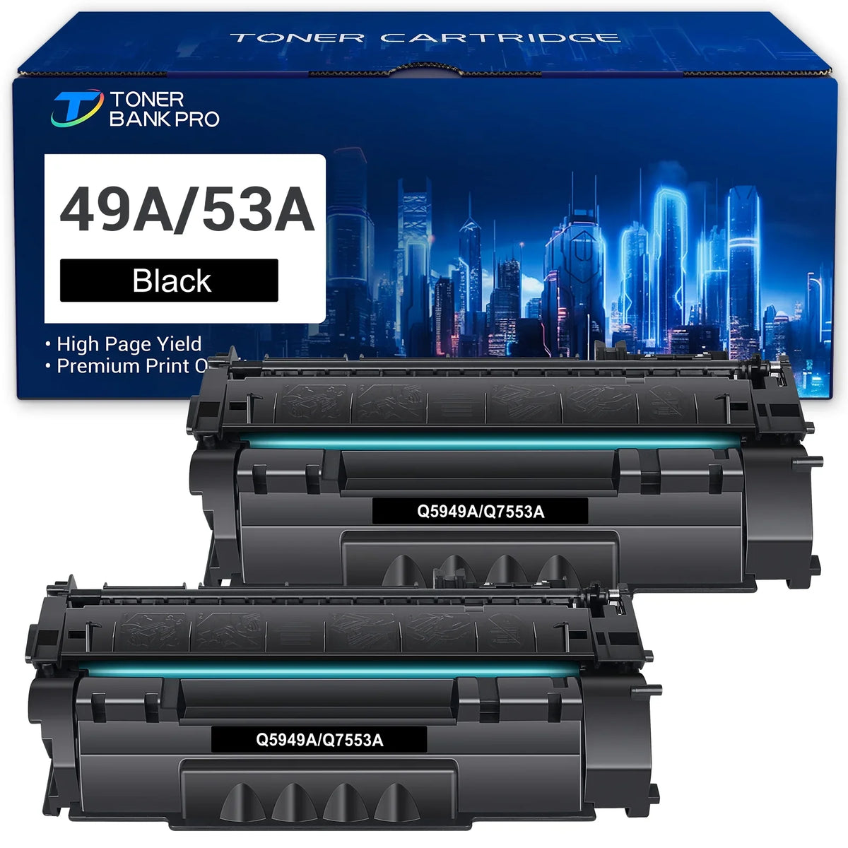 Q5949A LaserJet 1320NW P2015dn P2015 Compatible Printer HP Q5949X Yield Cartridges for Q7553A High 1320N Black 1320 49A Ink 2-Pack 3390 Toner 49A for HP 1320TN 49X 53A 53A