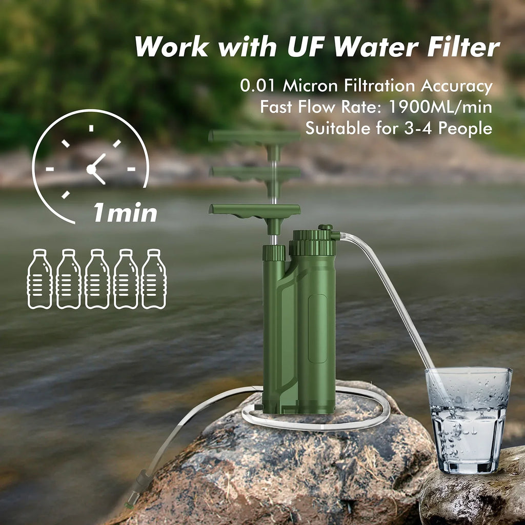 Gear Portable Filter Camping for Hiking Travel Purification System Survial Pump GoolRC Preparedness