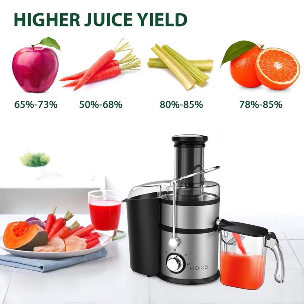 Chute, & Juicer Black Extra Wide w/ Centrifugal Vegetable Fruit Koios Feed