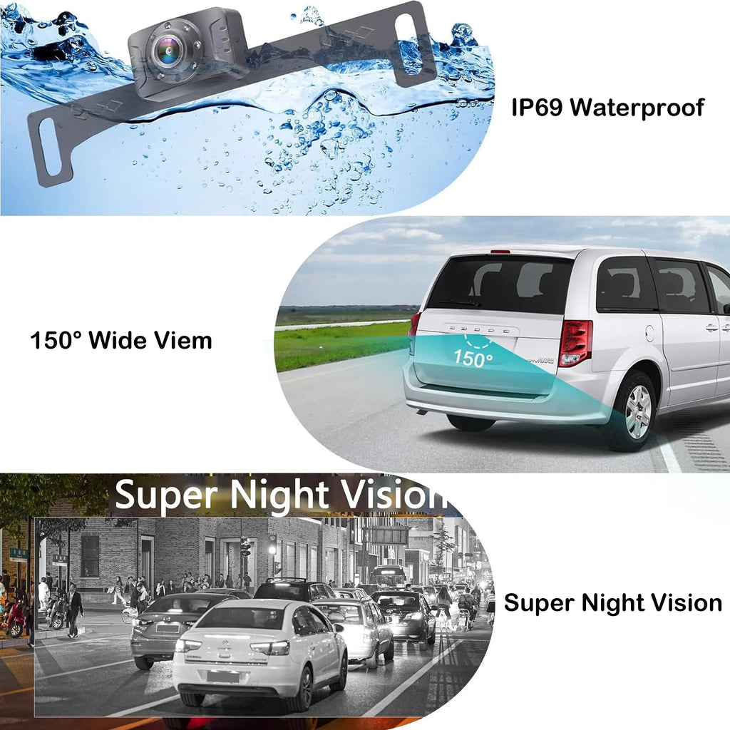 Vision Camera TOGUARD 1080P Cars Night 8 IR Large 5'' LED for Camera Monitor Kit, Trucks Waterproof up Digital Wireless Vehicles with Rear Backup Signal Back Van