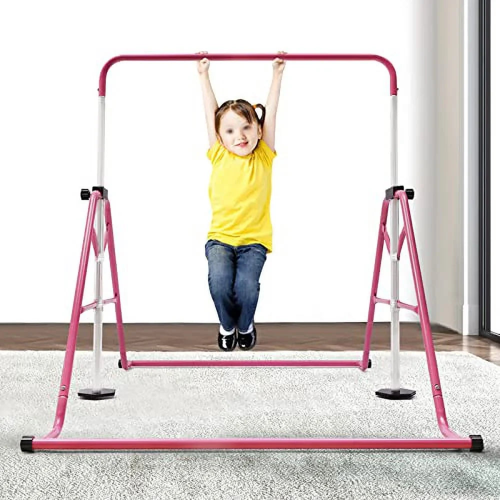 Gymnastics Height Training Height Equipment and Bar, Horizontal Bars Folding Adjustable Home - for Expandable Gymnastics GNJINX Kids, Junior Adjustable