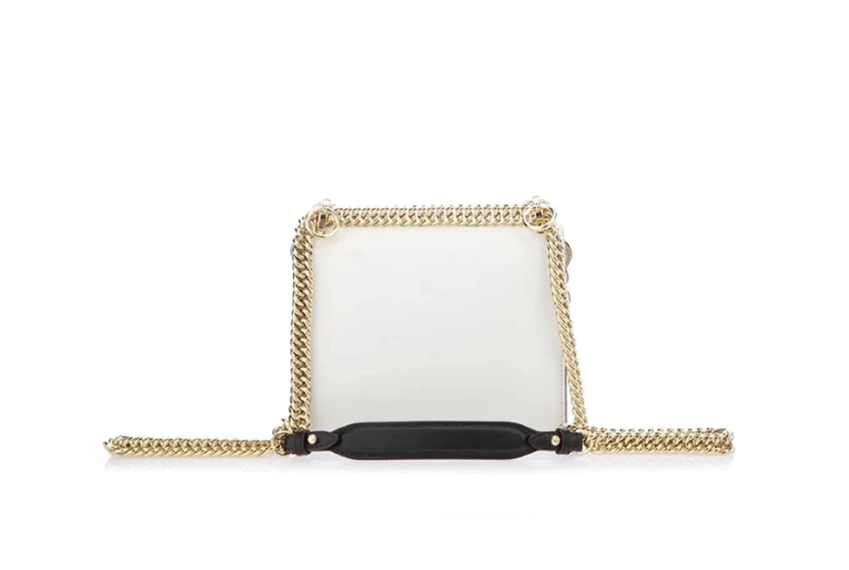 Flowers Leather Multi Kan Color Chain Fendi New White I Bag