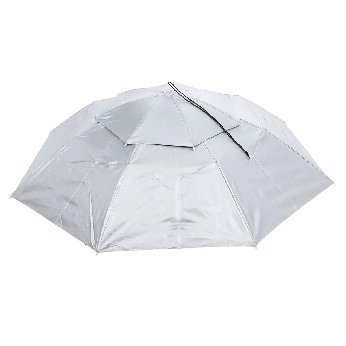 Folding Layer Silver Umbrella Adjustable 37.4" Fabric Sun Strip, Cap with OD Rain Oxford Hat, Uxcell Double