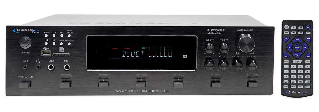 Zone, Receiver+12) 6) Speakers+EQ 6000w Technical Pro Home Bluetooth 8" Theater