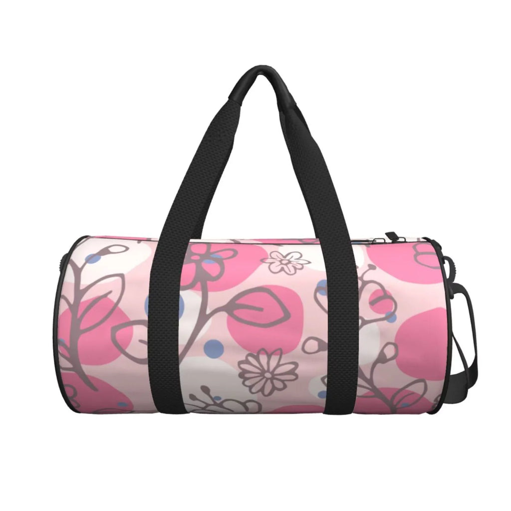 Women, Stamp Bag Bags Flowers Floral Large Unisex Tote Travel Gym XMXT Weekenders for Bag Pink Sports