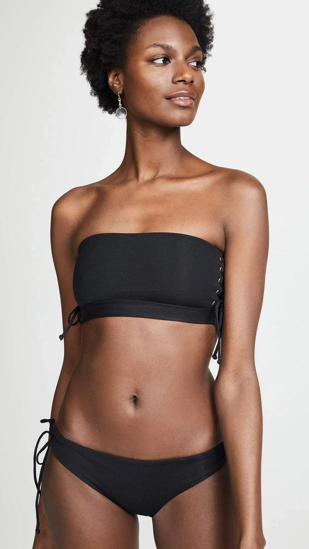Top Women's X-Small Bikini Swimwear LSpace dimension Black Crystal