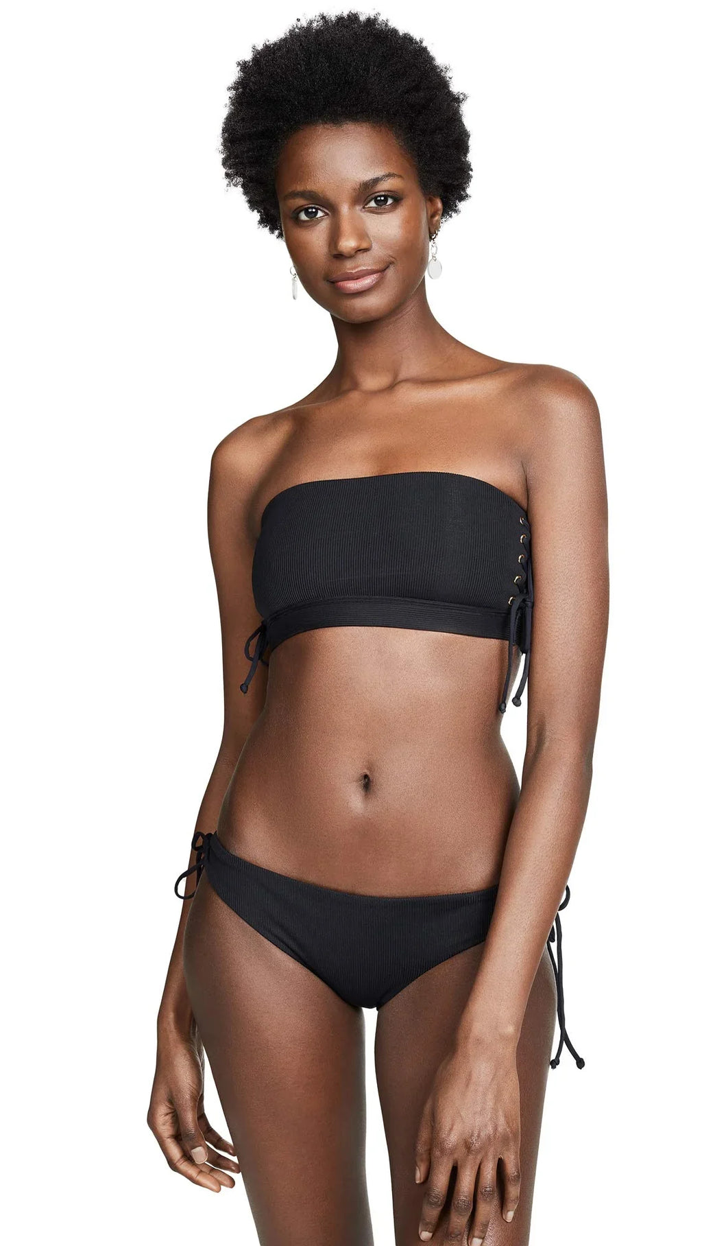 Top Women's X-Small Bikini Swimwear LSpace dimension Black Crystal