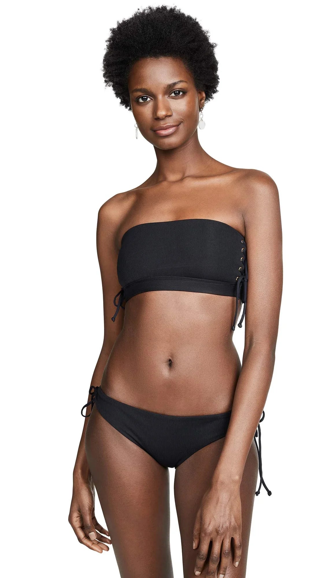Top Women's X-Small Bikini Swimwear LSpace dimension Black Crystal