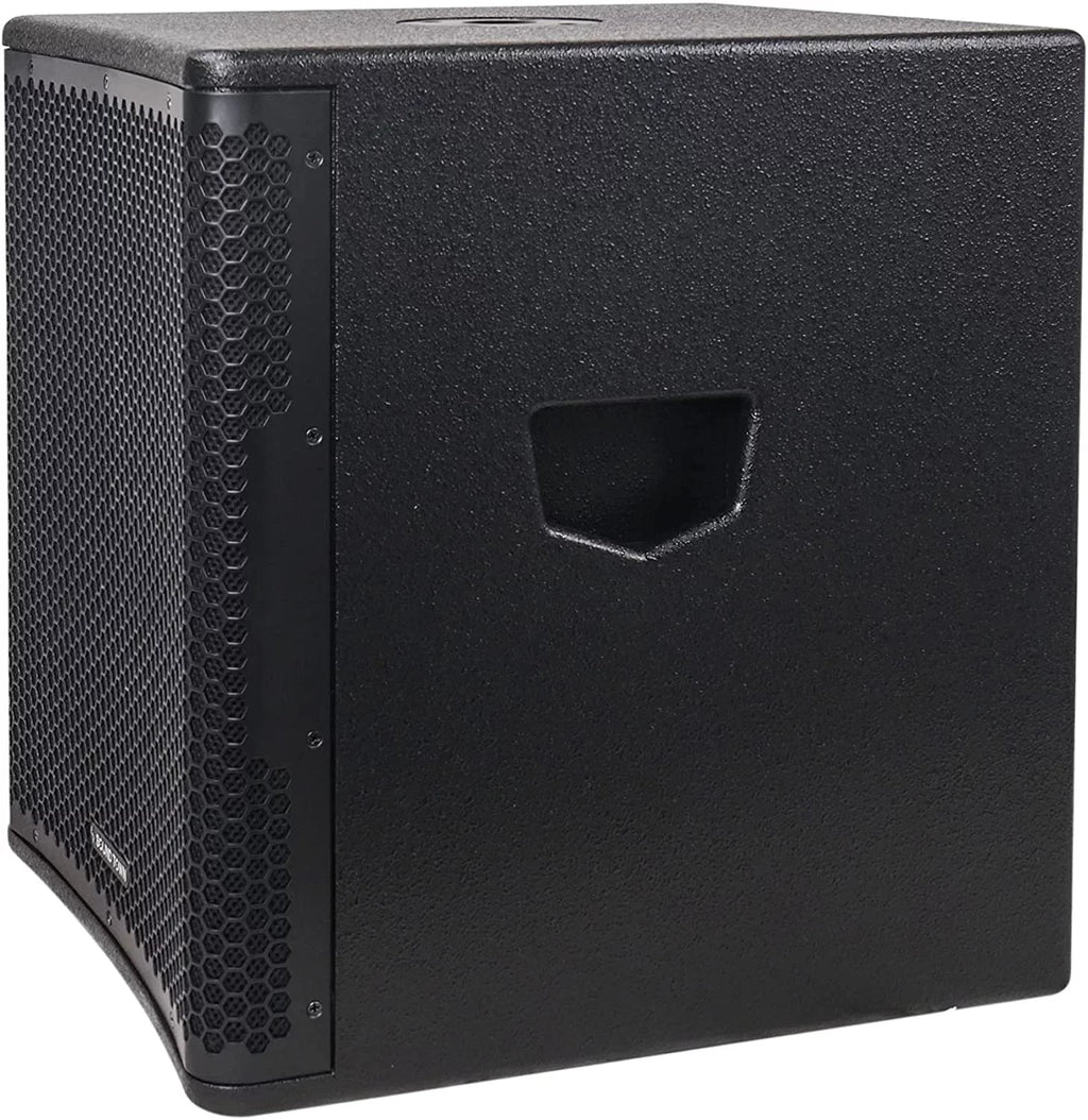 Black Class-D (OBERON-15SPW) Voice Magnet, PA/DJ 1400W 15" DSP Selectable oz Town 4" OBERON Coil, Sound Amplifier, 100 Subwoofer Birch Output Series LPF and Powered with Plywood, Modes,