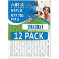 '- 24x30x1 AIRX FILTERS Made WICKED FPR 8 Rating, 700 & Furnace in by MERV MPR Comparable 12 Filter USA of to Air 5 Filters CLEAN AIR. Pack