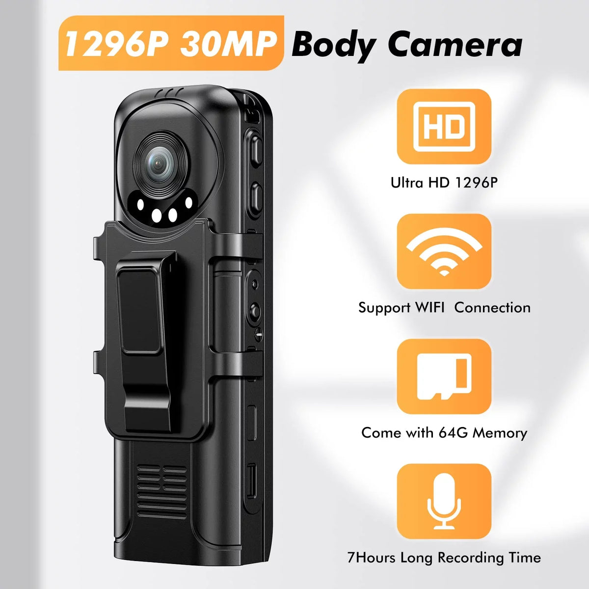 Body Recording with Camera, and (Only Body WiFi Camera) Losfom Audio 1296P Z02 Video Camera Worn