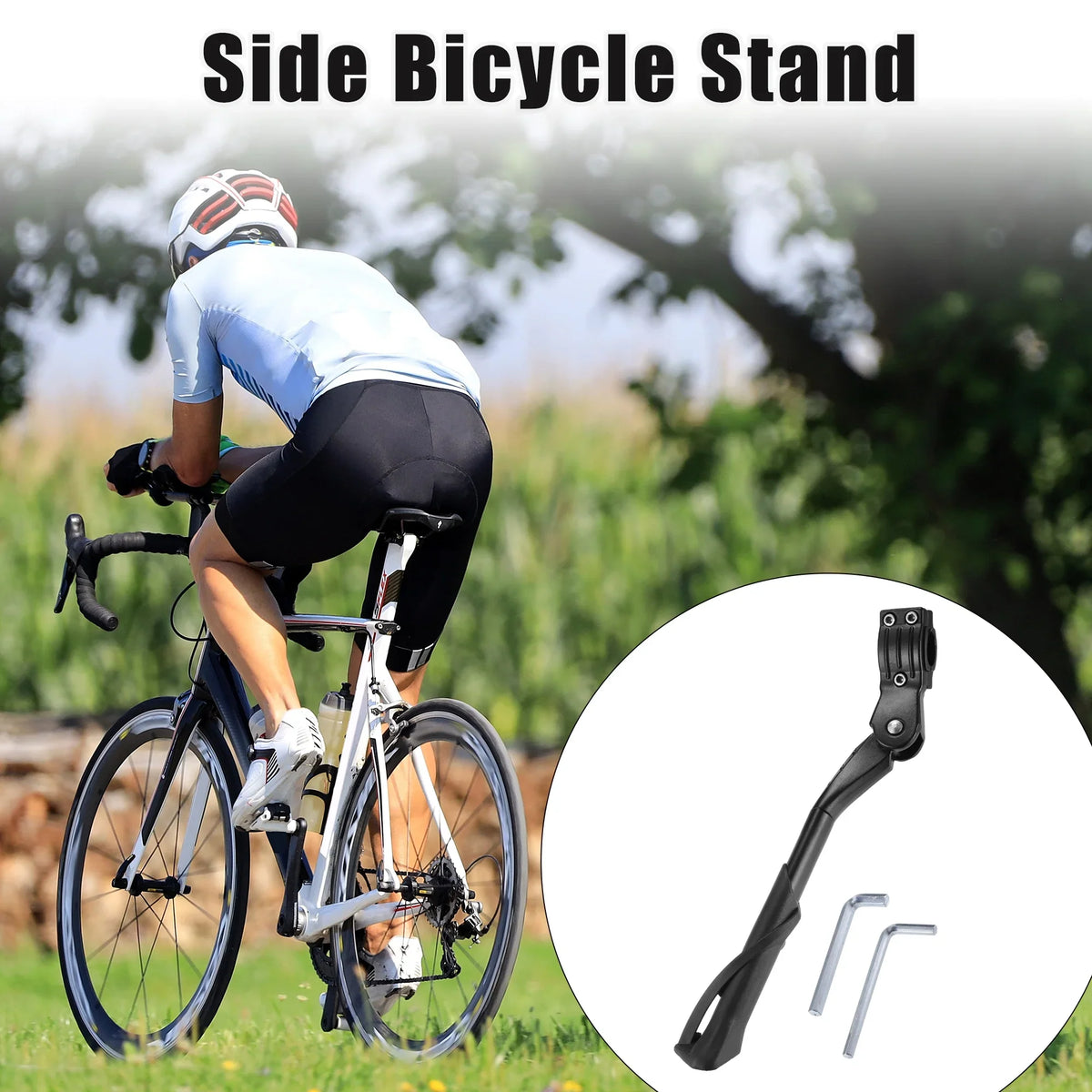 Bicycle Side for Stand 1 Bike Inch Adjustable Fit Unique Mountain Set Stand Bargains Non-Slip Bicycles Kickstand 24-29