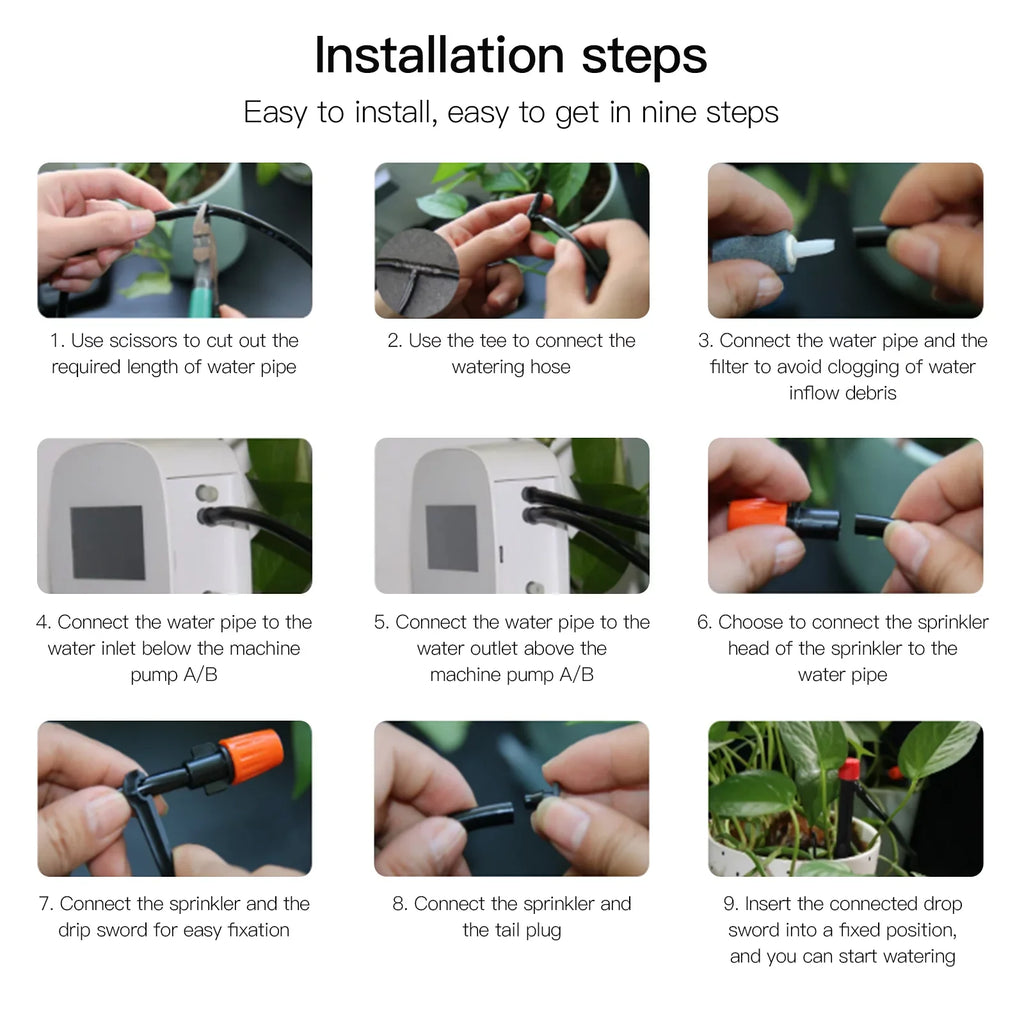 USB Automatic Time Device Pump Charging Panel/ Home Manual Programmable with Watering Voice/ Solar Dual Control Compatible System Watering Built-in Watering WiFi/ Arealer for System Battery Smart