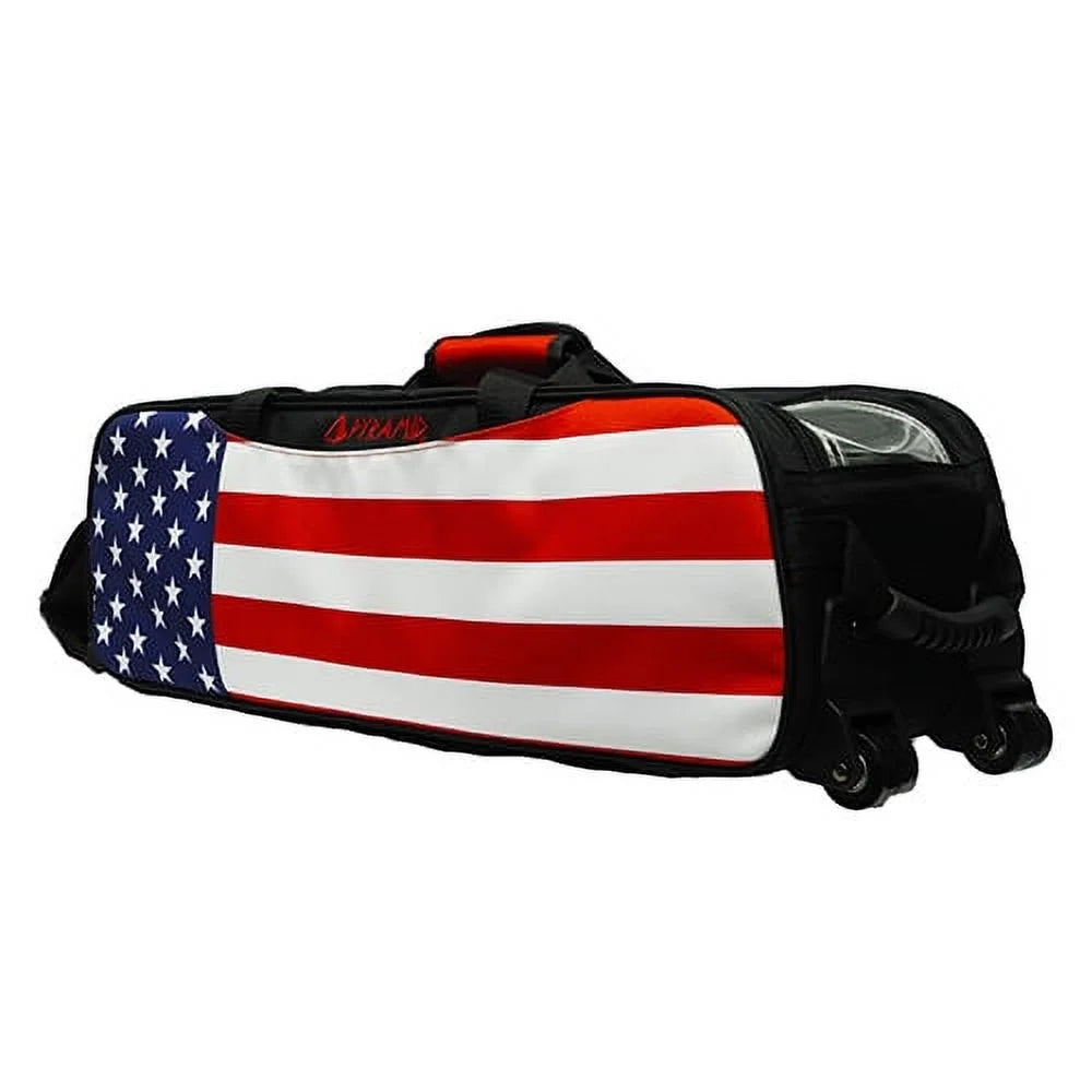Side Roller Bowling Pouches - Accessory Pyramid Triple for With Lightweight Path Travel Top Clear and 2 Tote Built-In Designed Bag