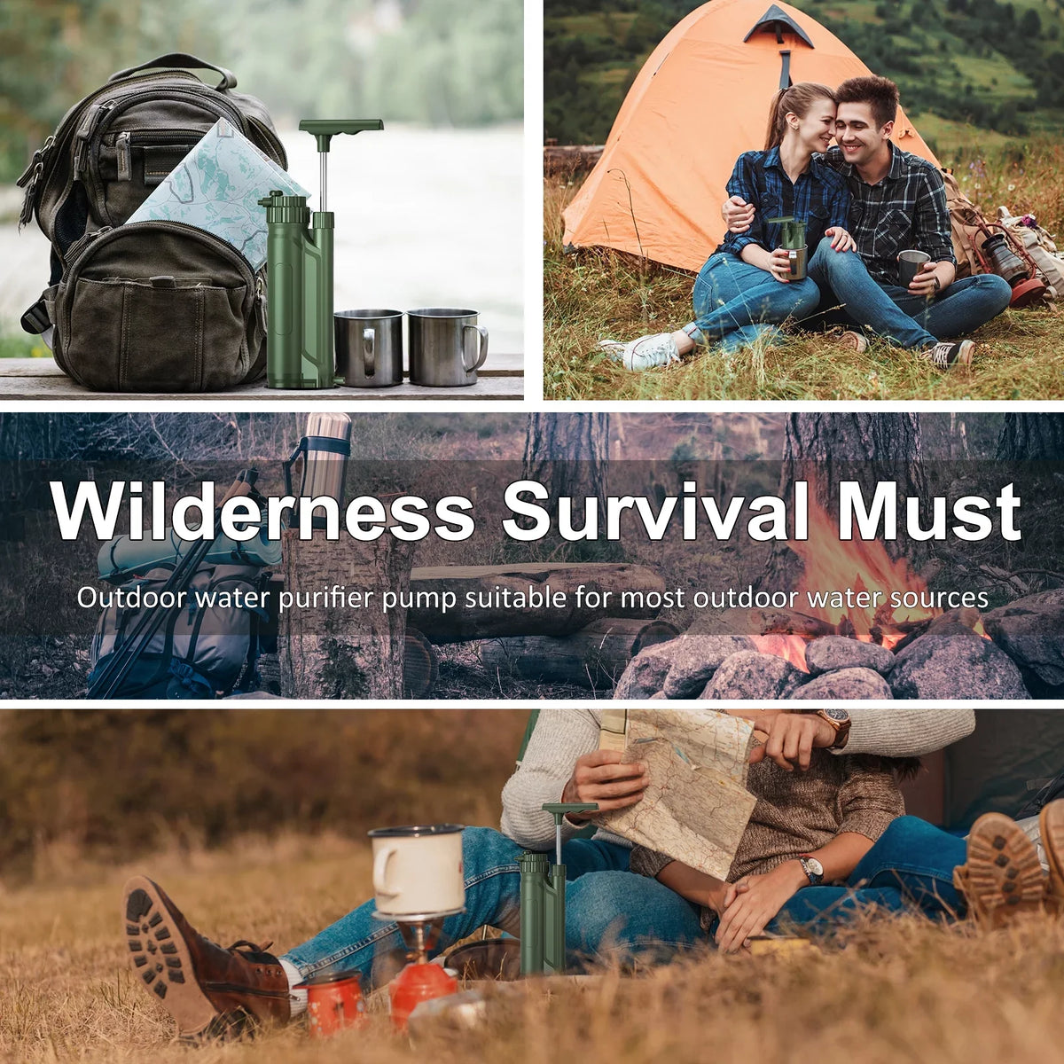 Gear Portable Filter Camping for Hiking Travel Purification System Survial Pump GoolRC Preparedness