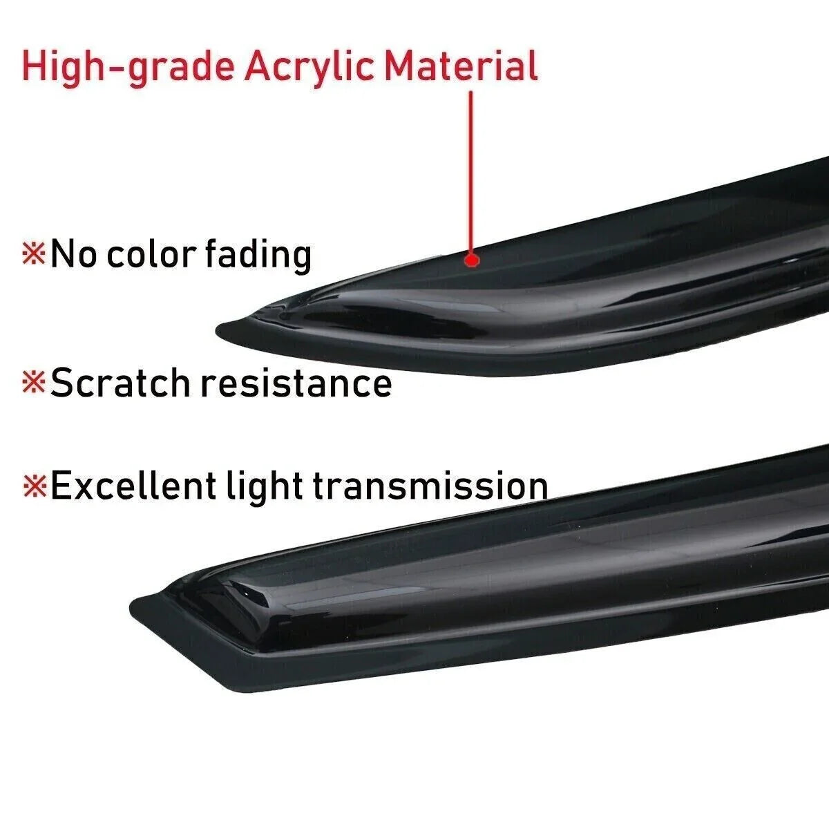 Vent 2018-2023 Guards Rain for Deflectors Smoke Sun Kona Window Hyundai Visor