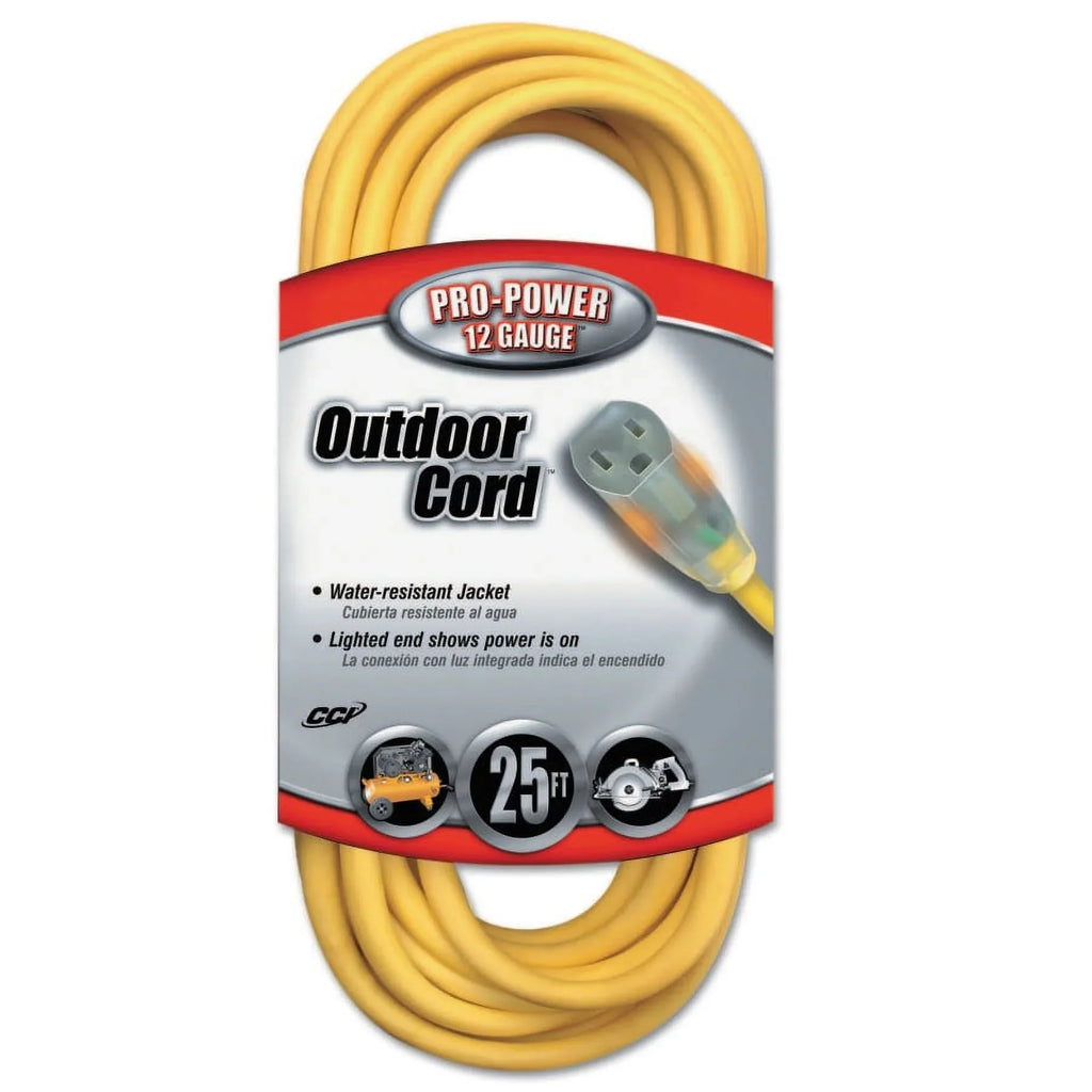 Lighted exterior 25-Foot Cable 02587 End, Coleman 12/3 Extension Cord with Vinyl
