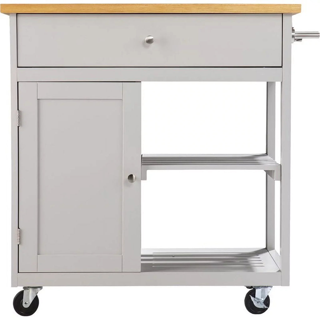 Cart Wooden Natural Bowery Cool in Gray Kitchen and Modern Hill