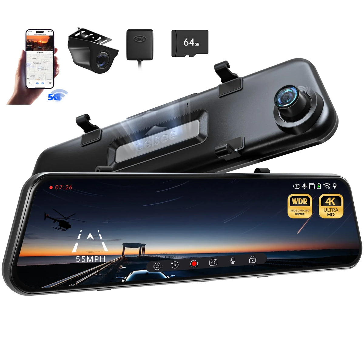 Cam Pro P12 Pelsee Max Dash Mirror
