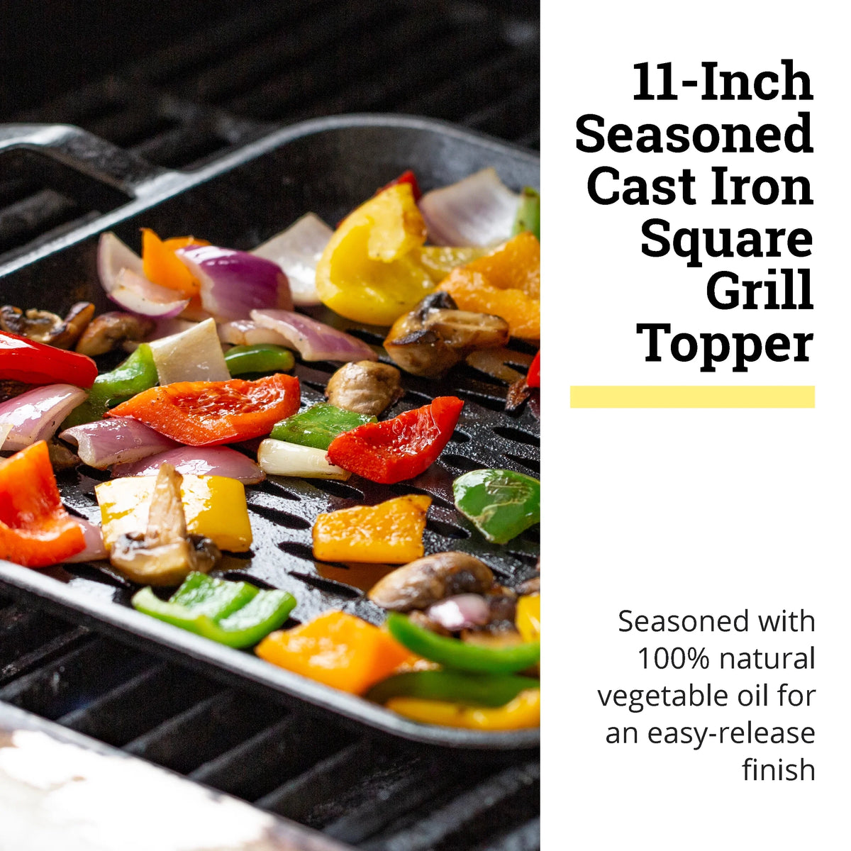 Square Cast Topper Grill 11 inch Iron Lodge LC11SGT
