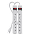 6 - - Extension AC Office, 2 Surge Outlets, 200 Home, Travel, Multiple Charging Heavy Duty White Protector Belkin for Phone Cord ft Long Pack) Brick Joules, Strip Metal Power Computer (2 Desktop &