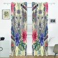 Window Head Thermal Vintage With Panel POPCreation Curtains Inches) Curtain Blackout Feather Bedroom for Curtain Tiger Living Darkening Pattern Blind (52Wx84L Indian design Room,2