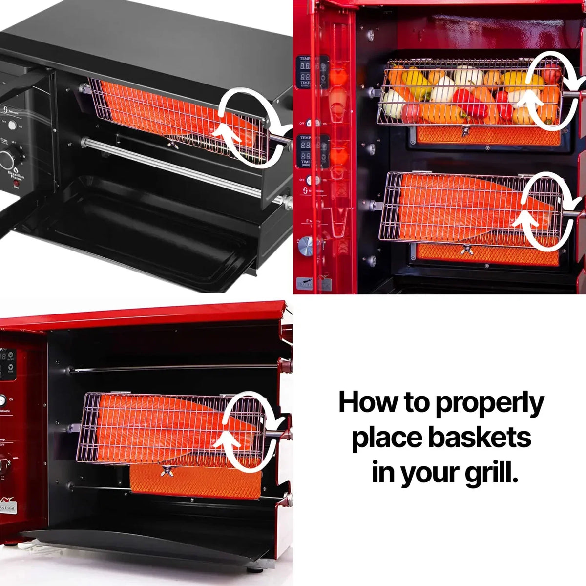 Brazilian Flame Grill Flat Vegetables Rotisserie - Basket