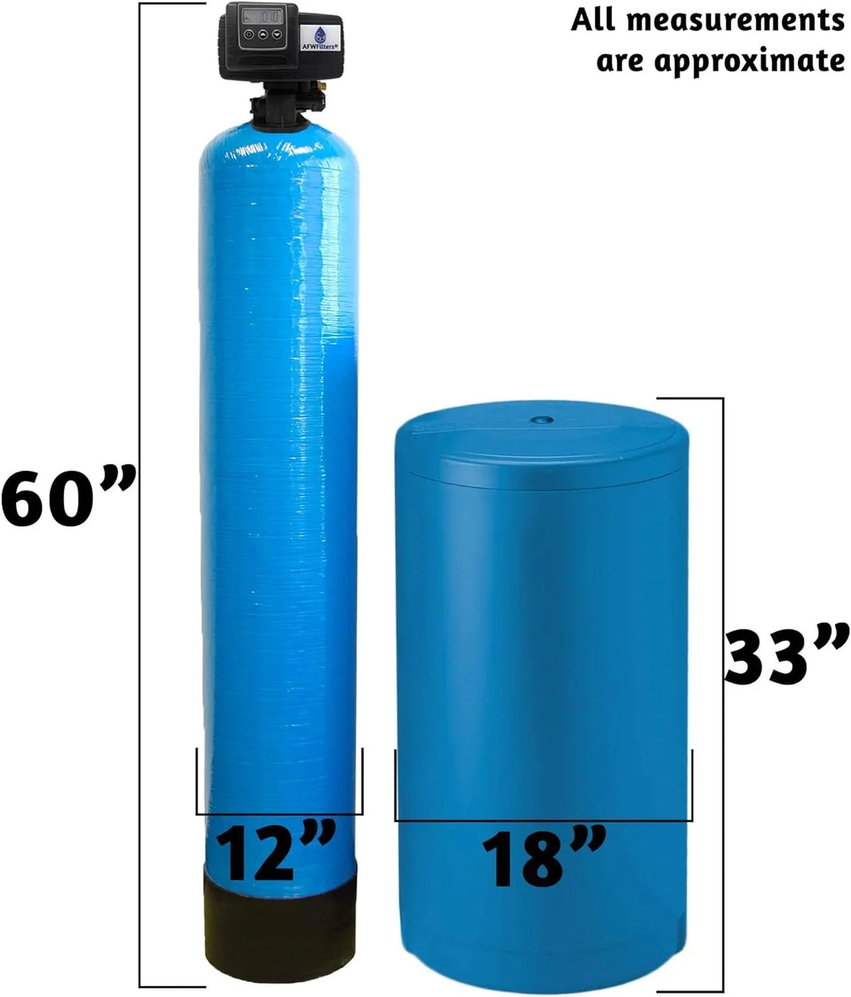 Softener 10% liquid Plastic and Connection, Crosslink Home 2 3/4" Blue Resin, Foot Tanks with Whole 64k MNPT cubic AFWFilters Durable