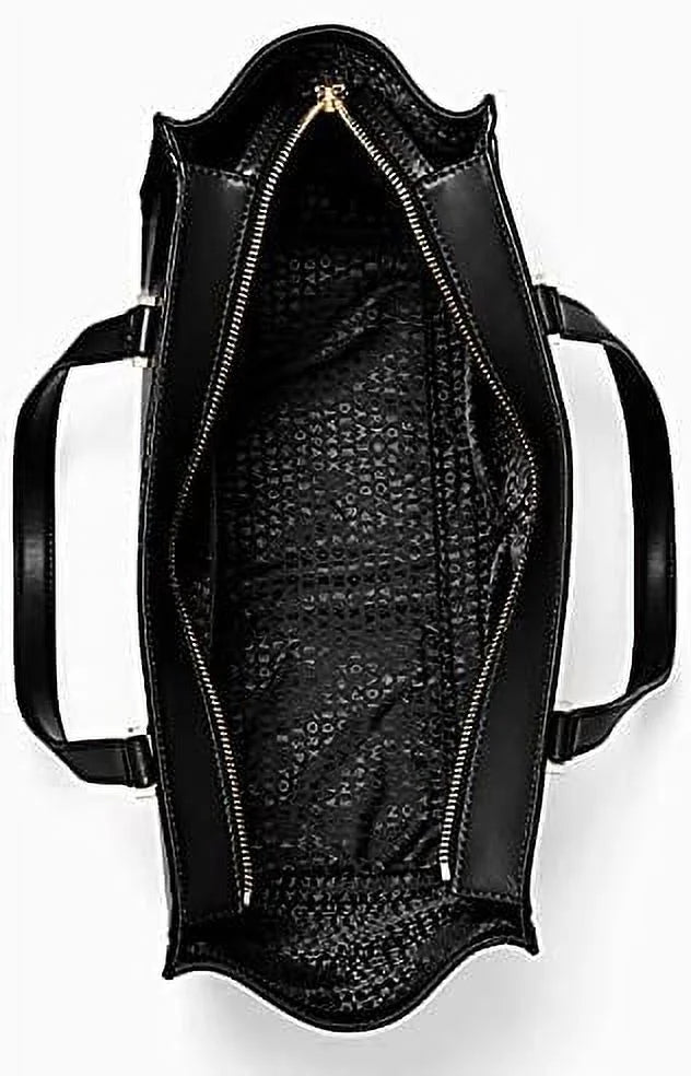 York Spade Vita New Court Black Leather Handbag, Kate Regatta