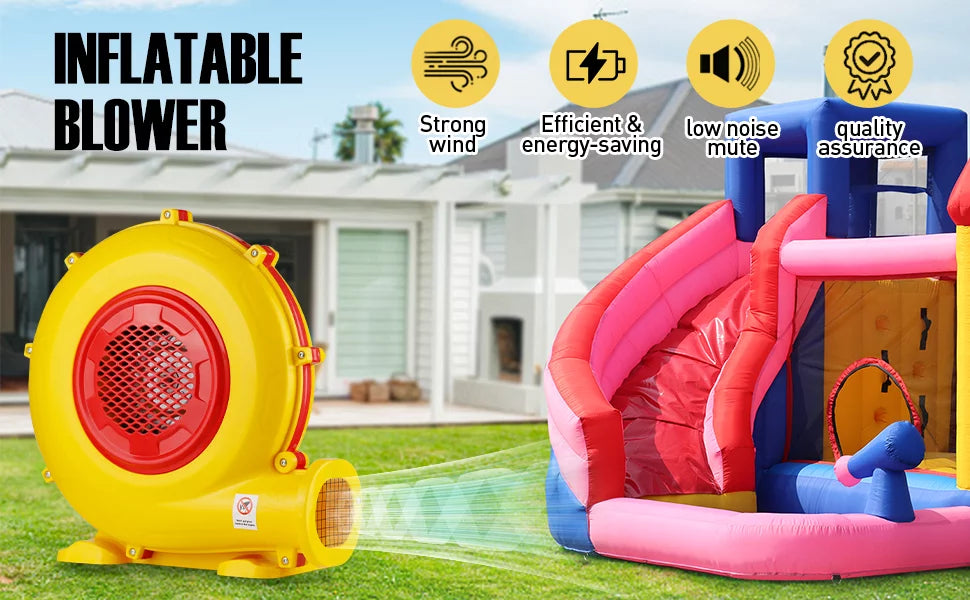 Bounce Inflatable Commercial Bouncy Castle Screen, Booth, Pump Air Blower, Inflatable Paint Inflatable Inflatable for House, Jumper, Movie Bouncer Perfect Fan 950W Blower,