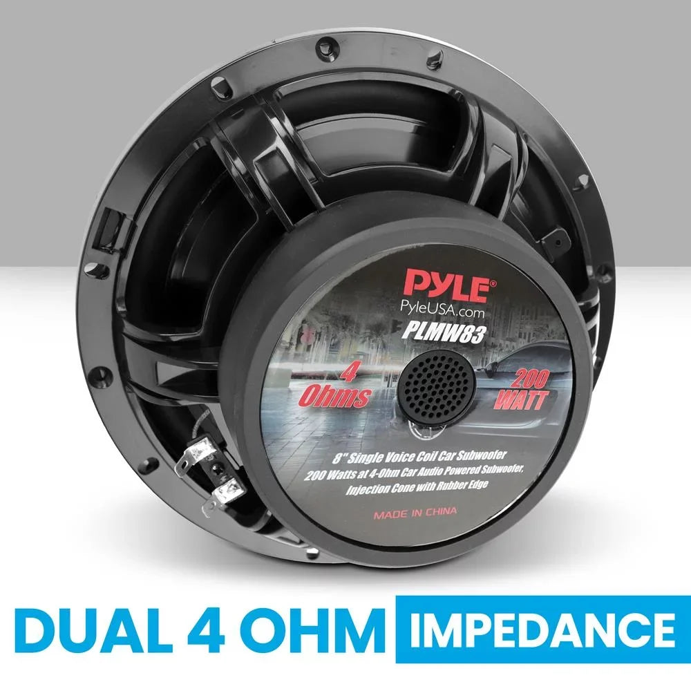 Subwoofer 4-Ohm Car Subwoofer Inches, Voice 8 Car Coil Pyle - Powered Single 200 Audio at Watts