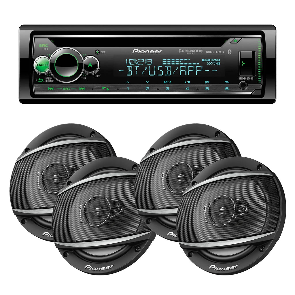 DIN Bluetooth, TS-A652F Android/iPhone of Single Speakers 3-way with DEH-S6220BS Coaxial Pairs 2 Controls - Amazon Alexa, - including and Pioneer Pioneer 6-1/2"