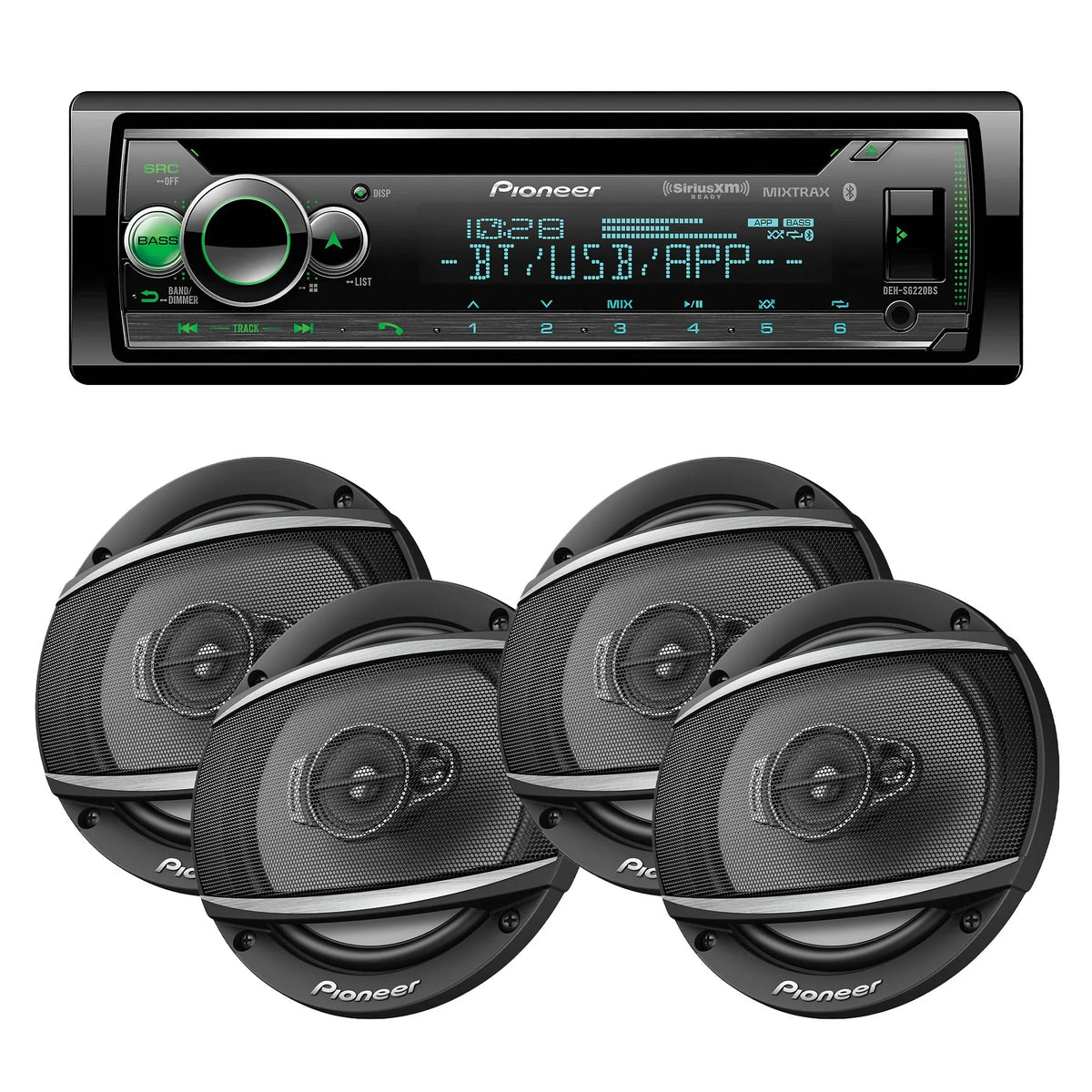 DIN Bluetooth, TS-A652F Android/iPhone of Single Speakers 3-way with DEH-S6220BS Coaxial Pairs 2 Controls - Amazon Alexa, - including and Pioneer Pioneer 6-1/2"