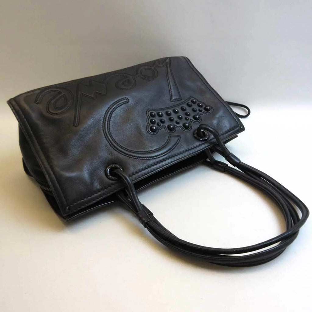 (Good) Tote Black Pre-Owned Bag Loewe Leather Shopper Semi-shoulder Women's