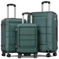 Suitcase Green 3 AEDILYS TSA Set, Hardside Sets, Piece Luggage Lock, ABS