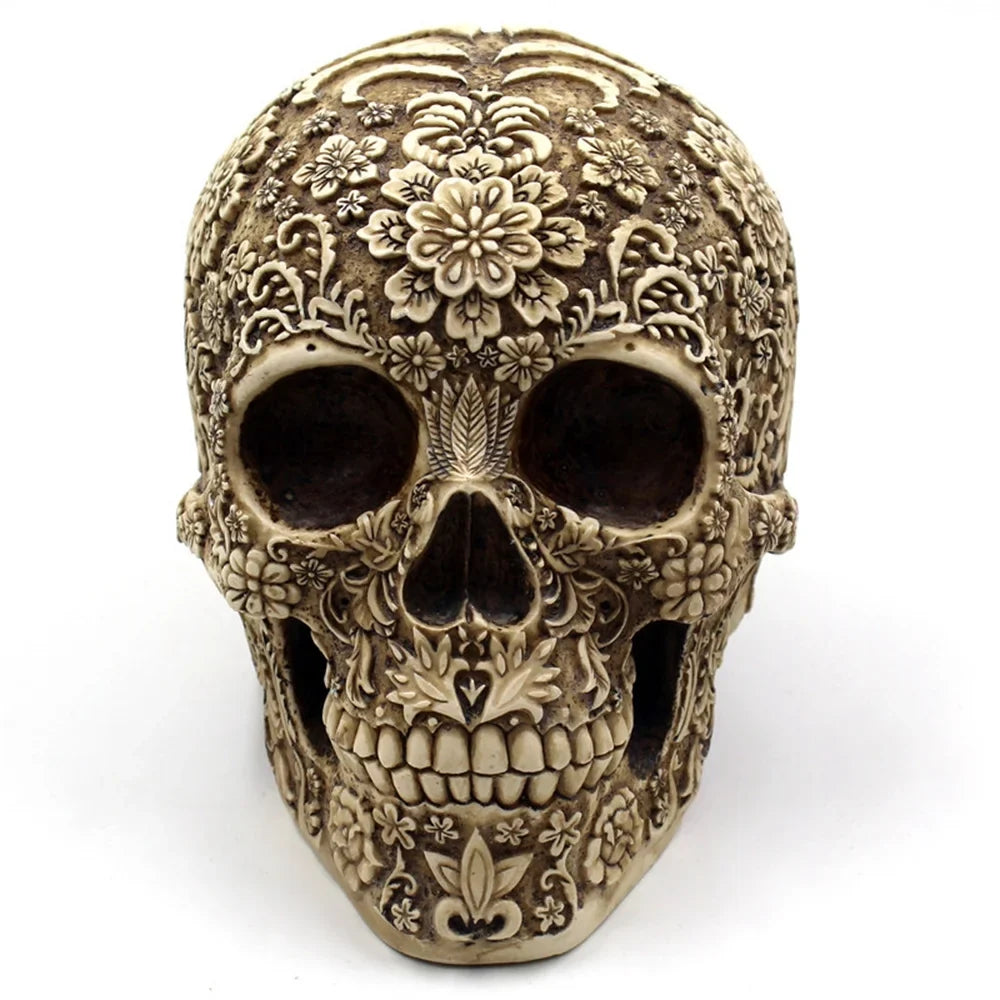 Skull And Props European Skull Trade Decoration Spoof American Retro Menghua Horror Foreign Halloween Decoration Face Mai Resin