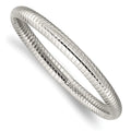 Hollow and in Chisel mm Textured Bangle Polished Stainless 7 Women's Steel Bracelet 8