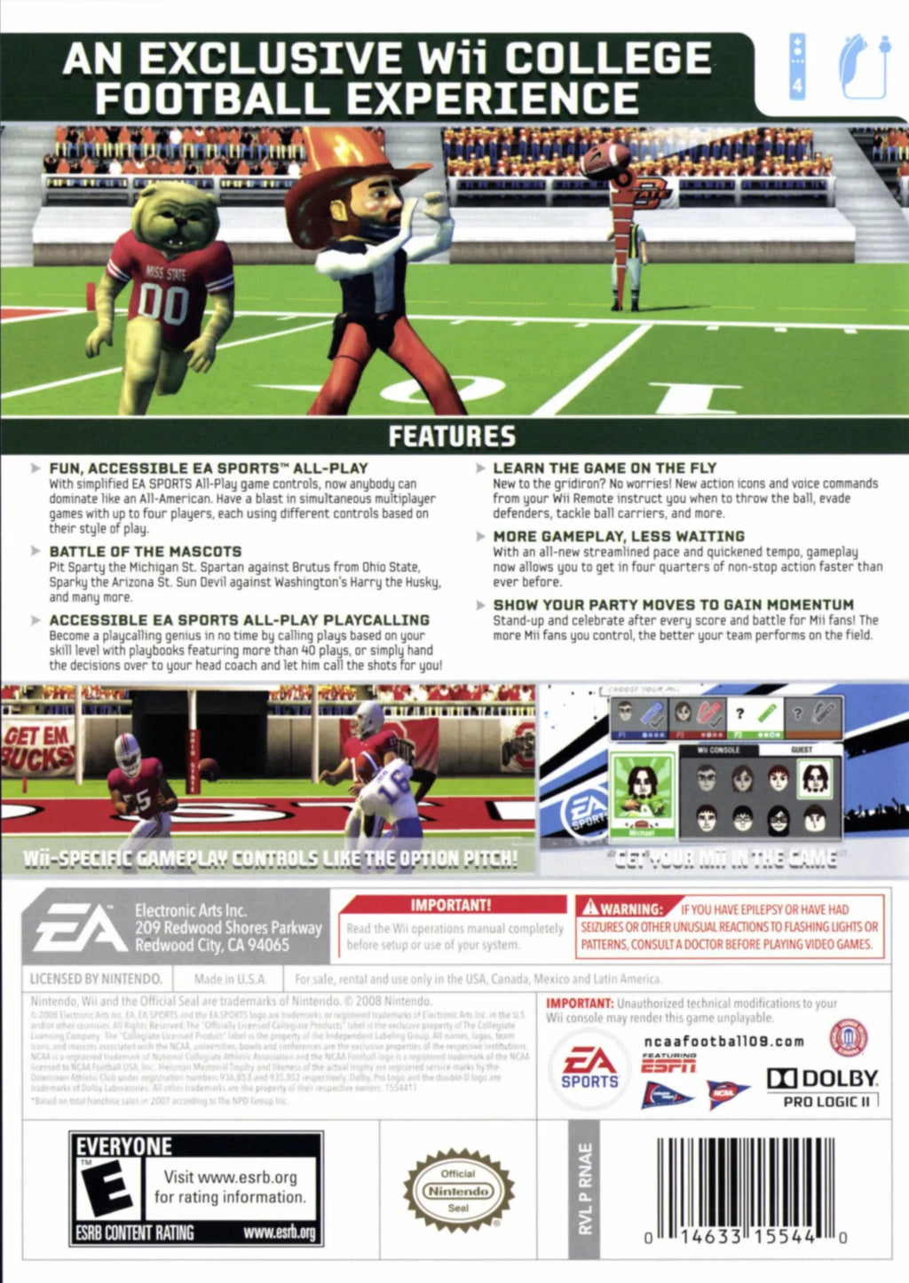 (Wii) 2009 Football NCAA